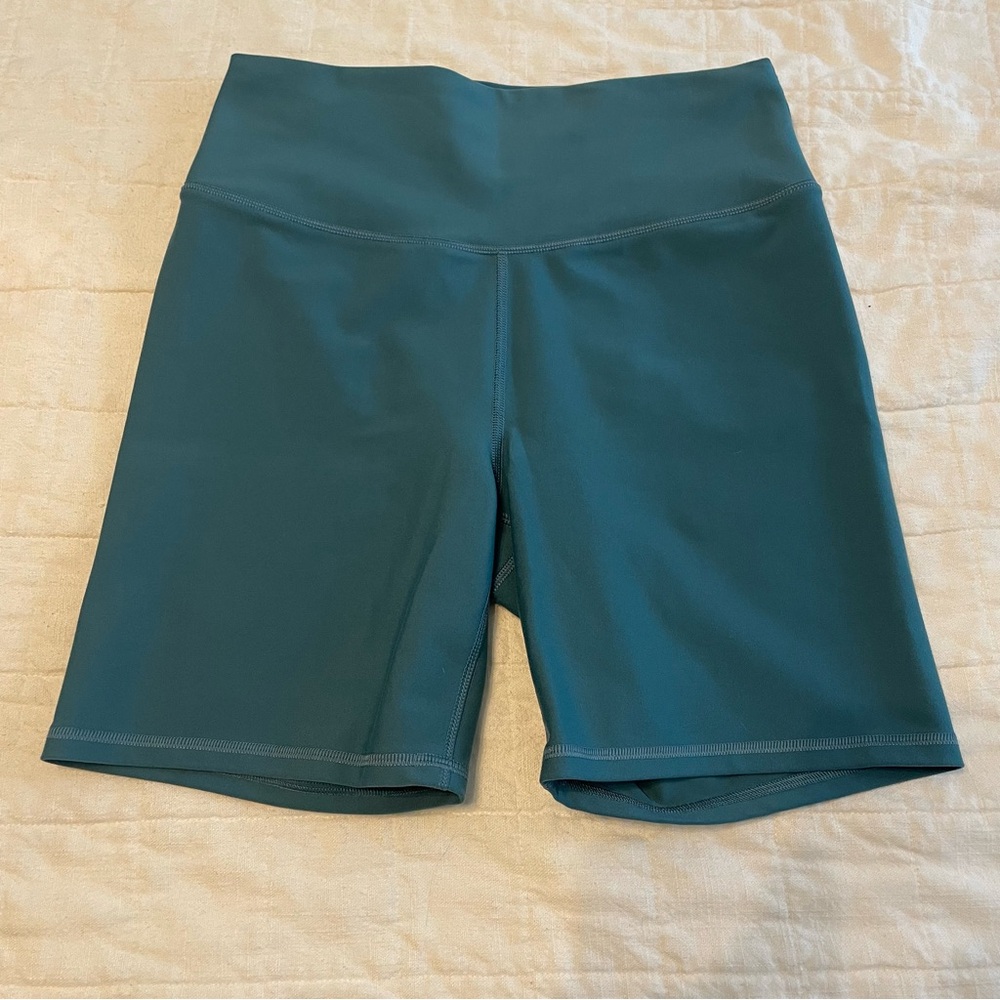 Turquoise biker shorts